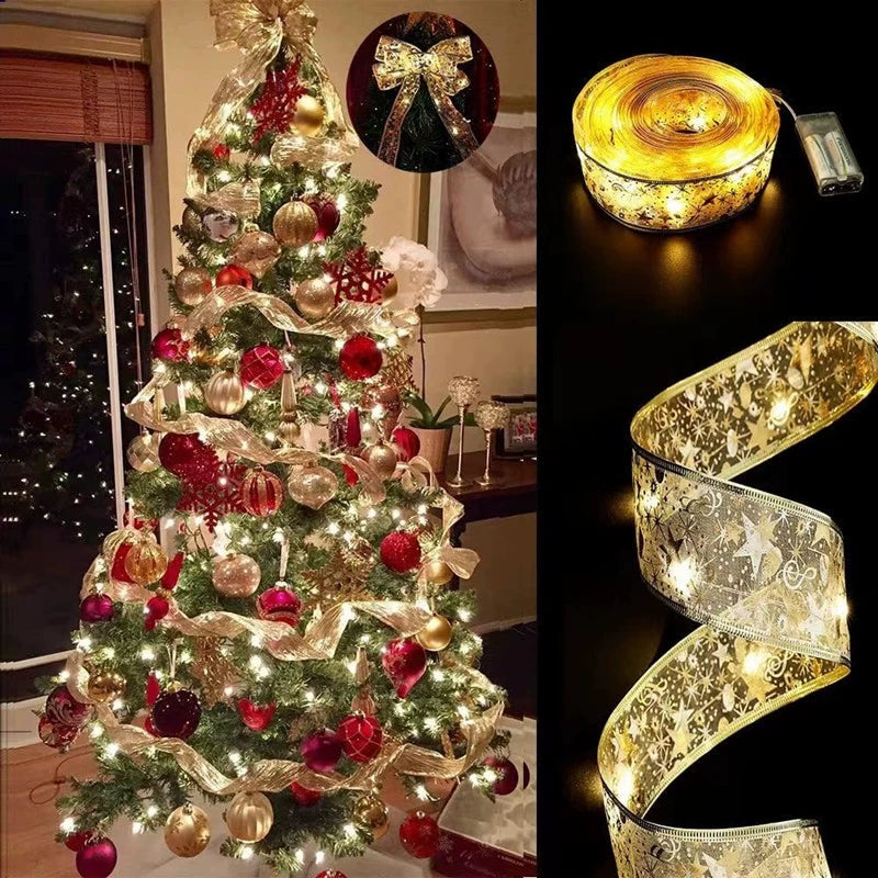 Christmas Tree Decorative Lamp Christmas Scene Layout Pendant Lighting Ribbon Luminous Ribbon LED Lighting Chain Ribbon Ornaments