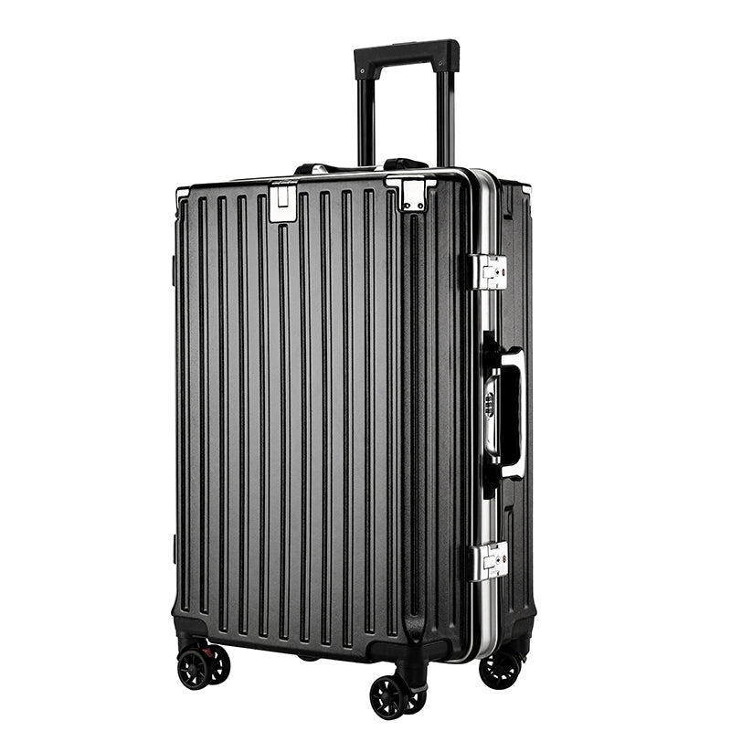 Multifunctional Luggage Women Men's Trolley Case 20-Inch Boarding Aluminum Frame Charging Large Capacity Travel Password Leather Case
