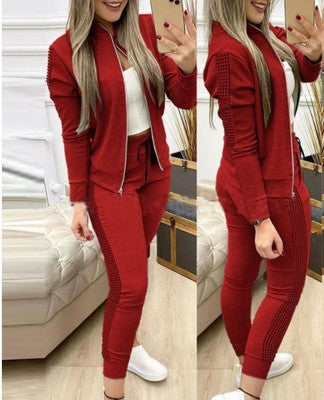 2024 cross-border Amazon AliExpress autumn and winter New long sports casual zipper stitching plaid suit women's...