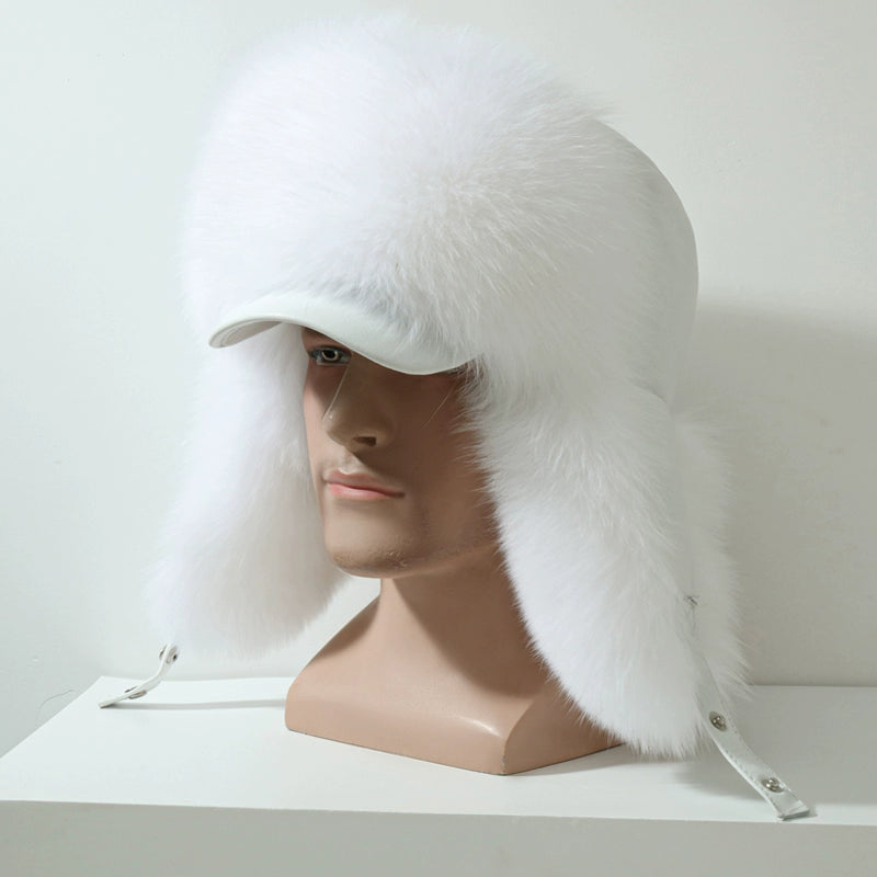 Winter Middle-Aged and Elderly Raccoon Fur Leather Men Ushanka
