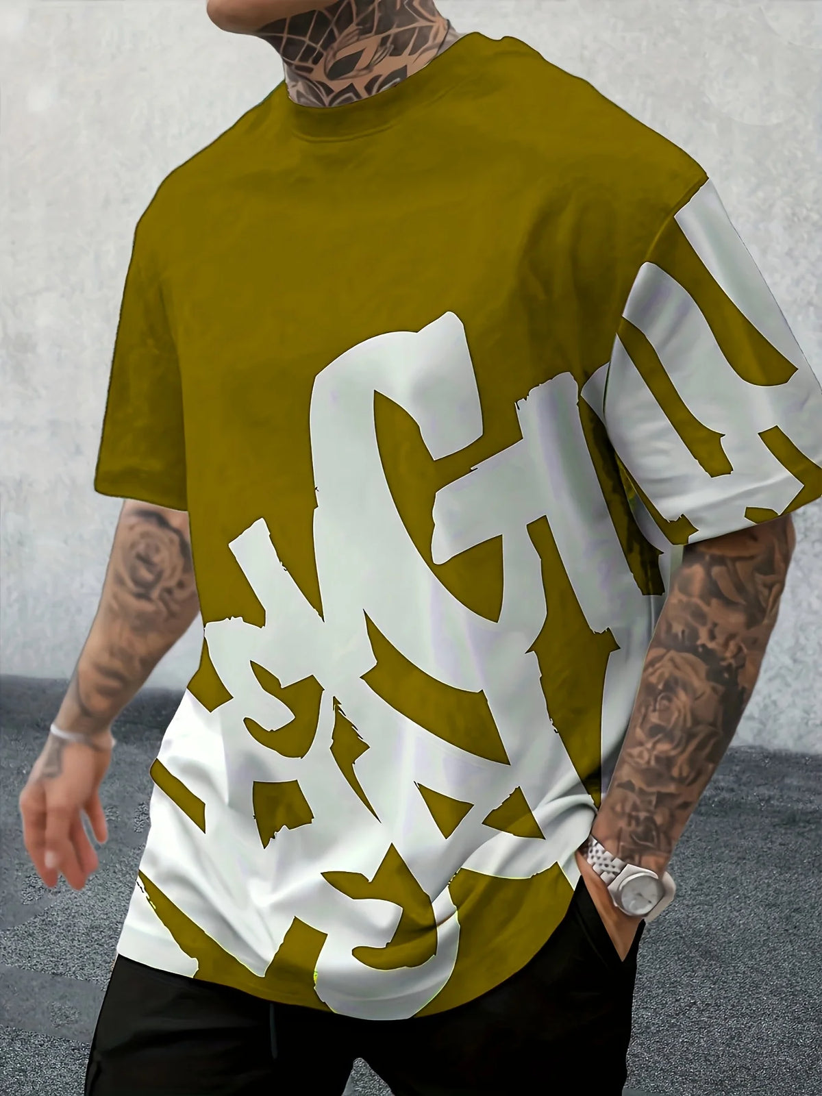 2025 New Summer Personalized Letter Printed Comfortable and Breathable Round Neck T-shirt Outdoor High Street Top