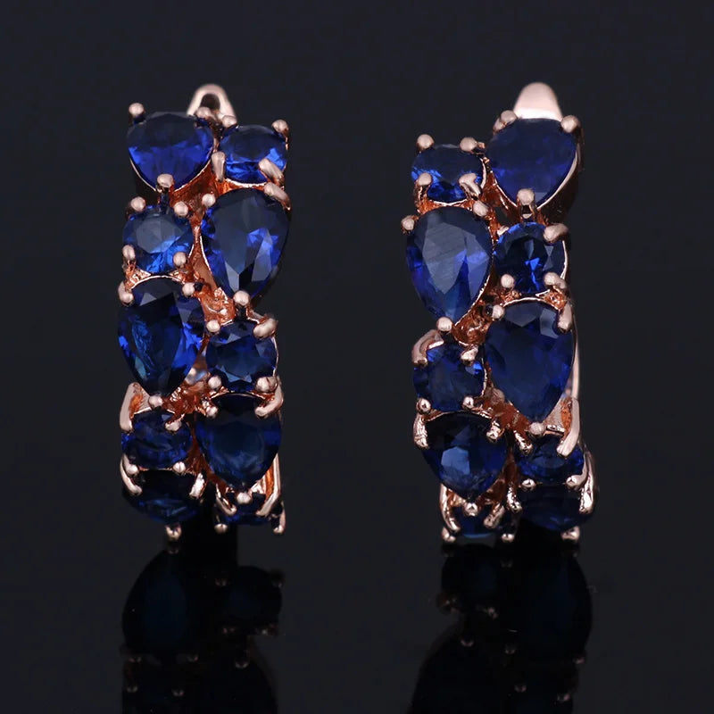 LXOEN 2022 Classic Semi-precious Stone Stud Earrings for Women Silver Color Round Studs Ear Jewelry brinco Gift bijoux
