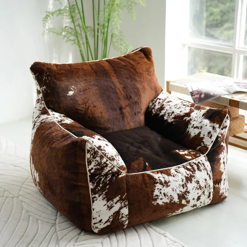 Minimalist Brown Lazy Bean Bag Sofa Designer Soft Modern Lazy Bean Bag Sofa Living Room Lounge Woonkamerbanken Furniture...