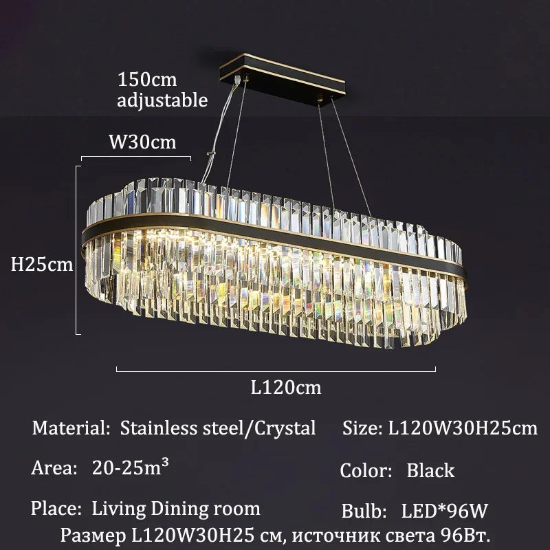 Modern Luxury Crystal Chandeliers Living Dining Room Bedroom Home Decor Pendant Lamp Duplex Villa Lustre Hanging Light Fixture - Kimlud