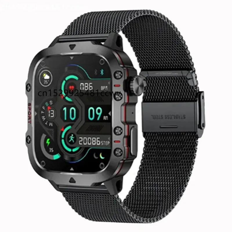 QX11 Smart Watch 1.96inch Large Screen HD Bluetooth Call SOS Voice Assistant Men Women Smartwatch Sports Fitness Tracker