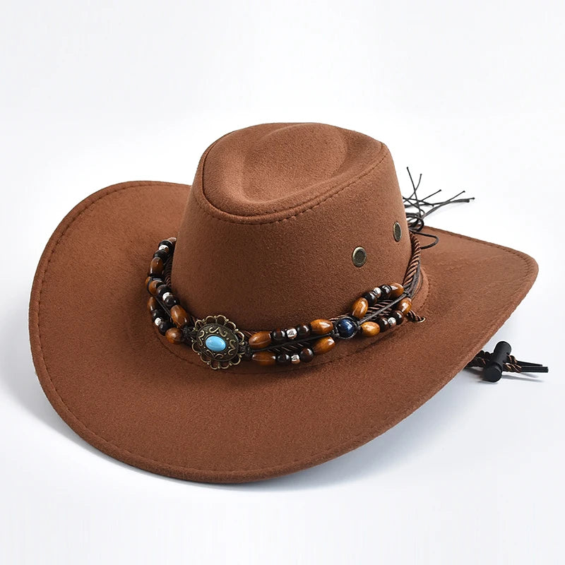 Vintage Big-edge Western Cowboy Hats for Men Women Artificial Suede Gentleman Cowgirl Jazz Hat Sombrero Hombre Cap |...