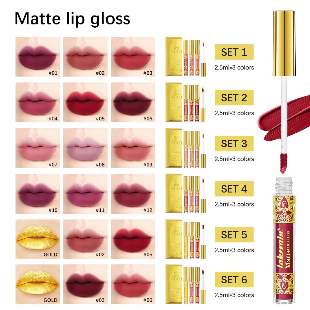 Golden Bar Luxury Lipstick Timeless Velvety Smooth Finish Intense Color Stay Smudge-Proof & Waterproof Valentines Day Gift for H - Kimlud