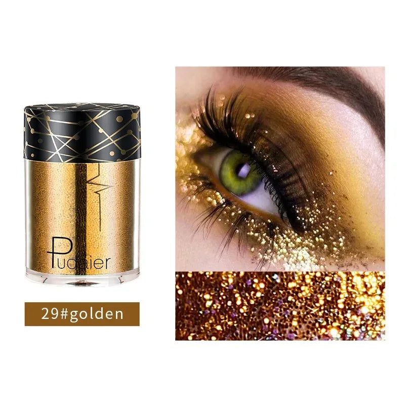 36 Colors Monochrome Eyeshadow Glitter Sequins High Gloss Face Body Glitter Pearlescent Easy-to-color Eye Shadow...