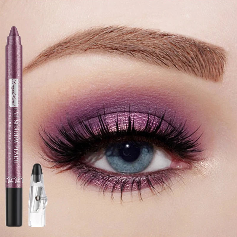 Metallic Blue Pearlescent Eyeshadow Pencil Stick Lasting Waterproof Smoky Glitter Grey White Purple Eye Shadow...