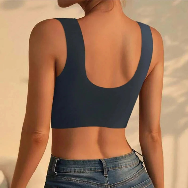 L-6XL Women Breathable Sport Bras Plus Size Seamless Bra Bralette Backless Lady Brassiere Vest Female Shock-Proof...
