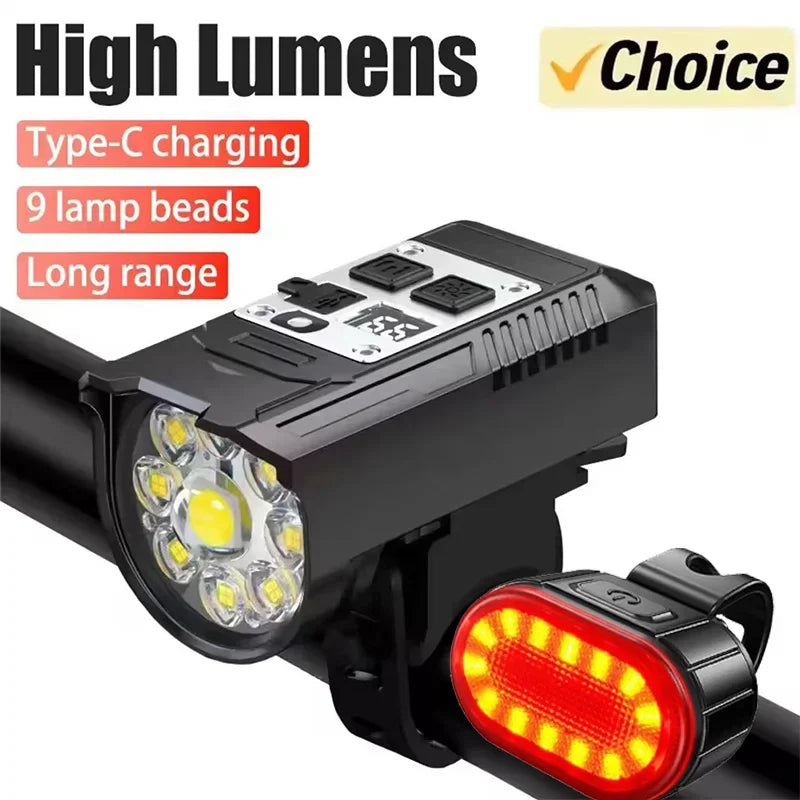 1000LM Bicycle Led Front Light LED USB Rechargeable Smart Sensor Rear Light Waterproof Bright Flashlight Safety Cycling Lights