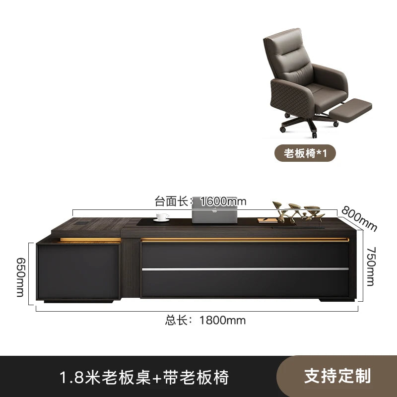 Designer Chinese Boss Table Simple Modern Chinese Reception Drawers Desks Cabinet Conference Unusual Bureau Meuble Furniture - Kimlud