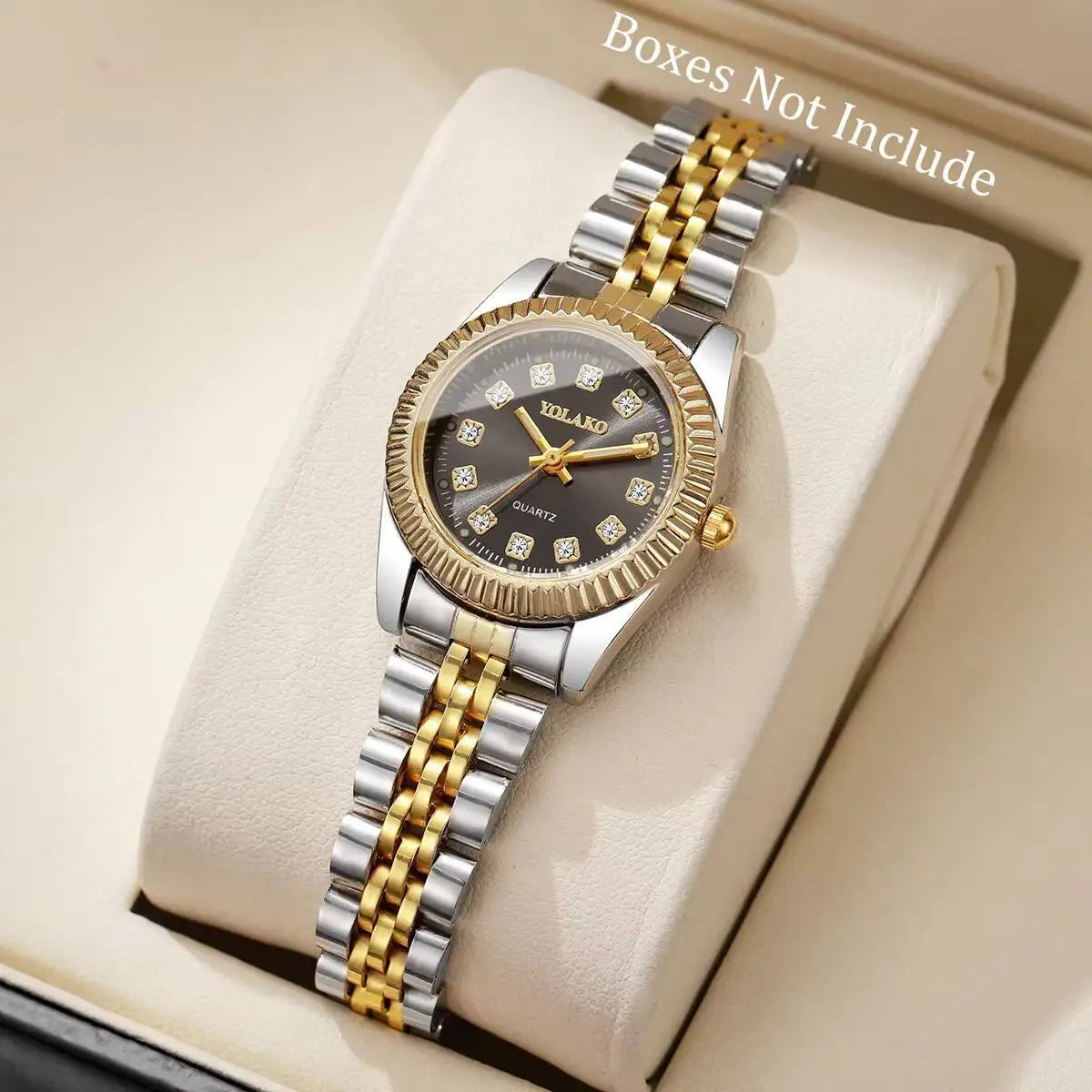 Luxury Rhinestone Women Watches Stainless Steel Band Quartz Wristwatch Clock Gift Reloj Mujer(Without Box)