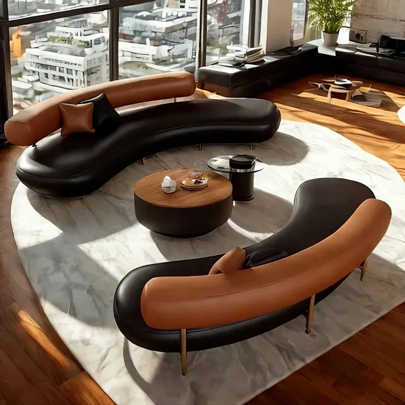 Round Curved Living Room Sofas Pouf Armchair Couch Lazy Office Living Room Sofas Recliner Sectional Muebles Library Furniture - Kimlud