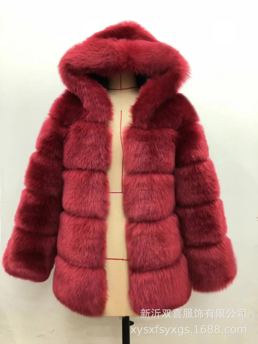 Women Hooded Thick Jackets Fur Faux Solid Zipper Coat Long Sleeve Cardigan Spliced Hoodies Warm Streetwear Coats Winter