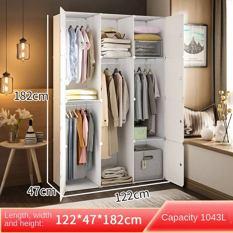 New Style Collapsible Bedroom Furniture Assemble Wardrobe Plastic Durable Clothes Cabinets Simplicity Large Space Storage Locker - Kimlud
