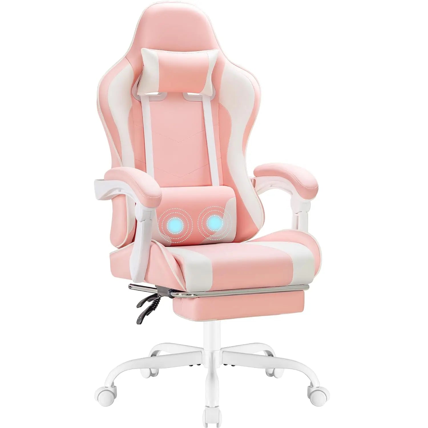 Gaming Chair, Video Game Chair with Footrest and Massage Lumbar Support, Ergonomic Computer Chair Height Adjustable, Customized