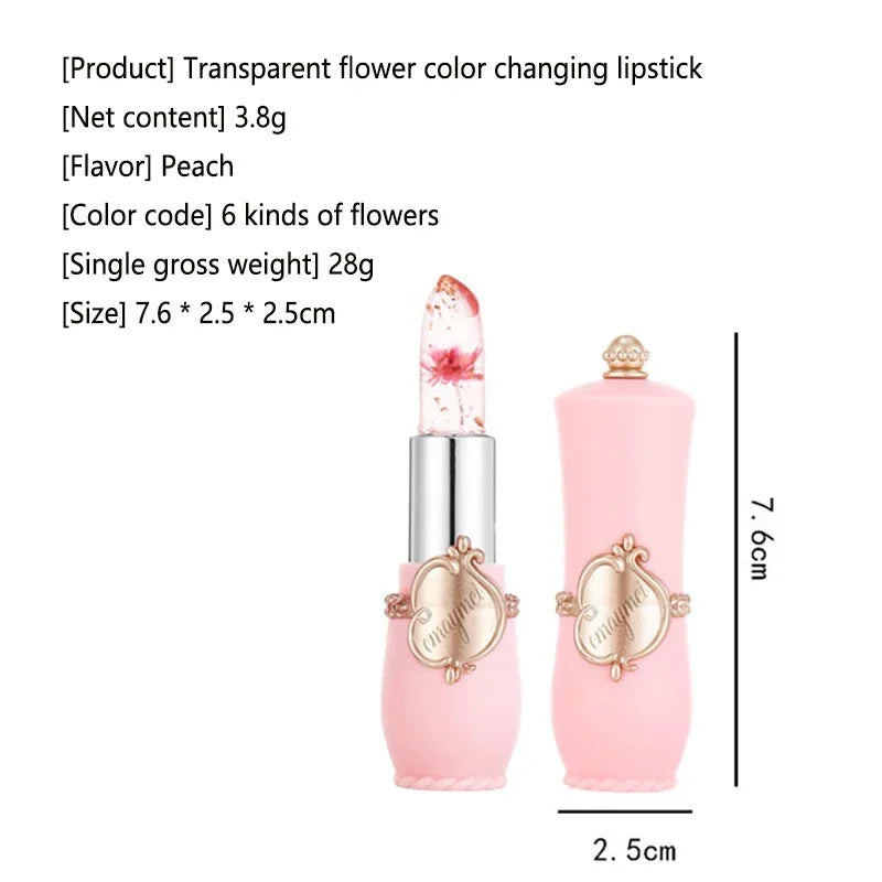 Jelly Dried Flower Color Changing Lip Balm Transparent Moisturizing Make Up Lipstick Repair Dry Cracks for Lips Care Lipgloss