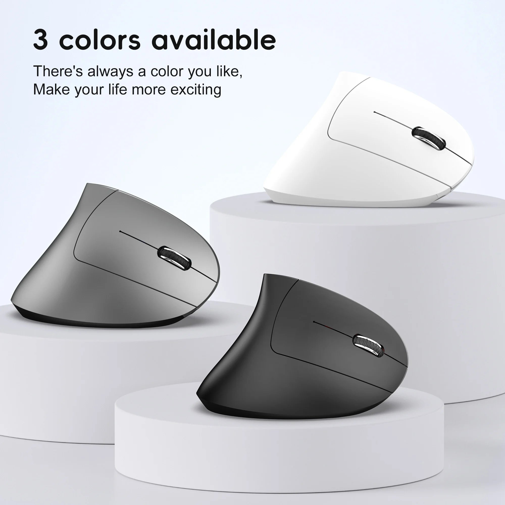 2025 New arrival HXSJ dual mode vertical mouse ergonomic ABS 600mAh rechargeable 2400DPI Type-c interface wireless mouse for pc