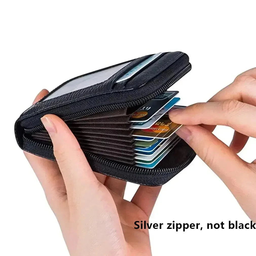 1pc Organ Card Bag Korean Edition Portable Women's Short Bank Card Cover Business Card Clip Zipper Vertical Handheld Bag