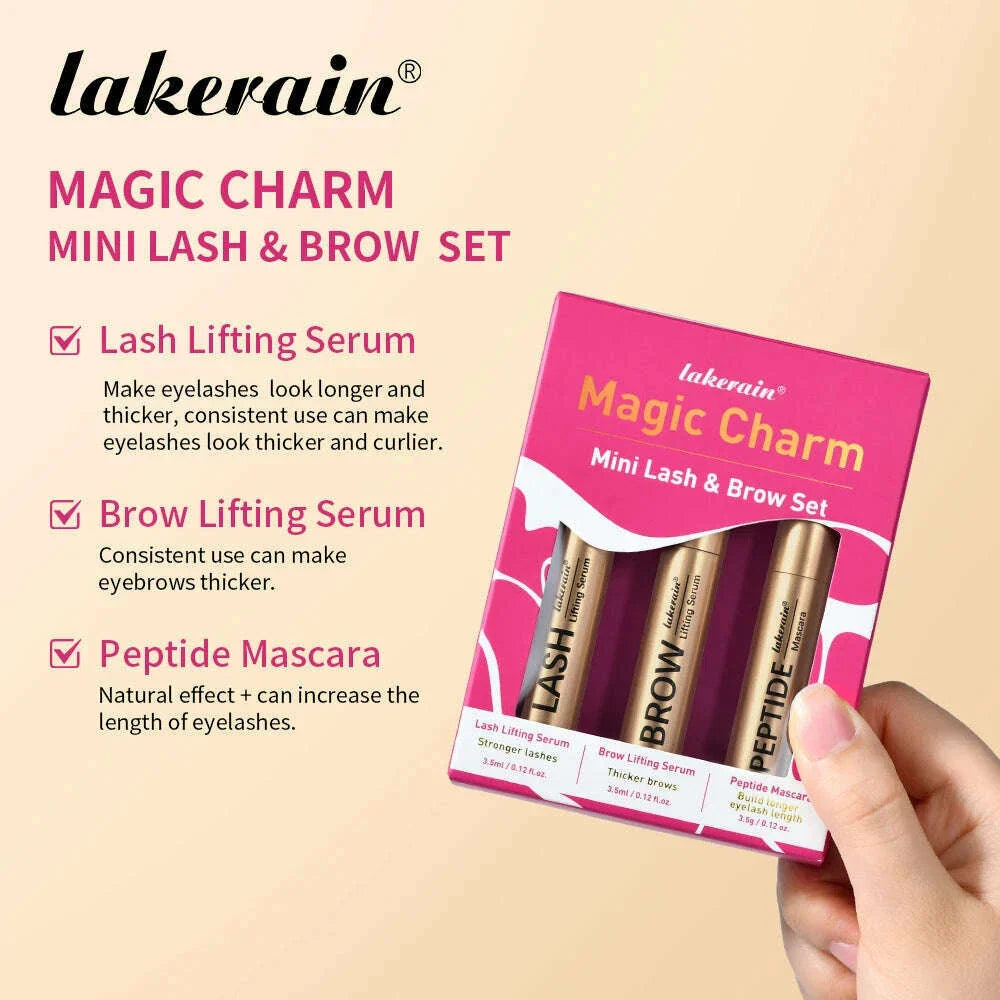 Lash&Brow Set Eyebrow Eyebrow Growth Serum Peptide Mascara Enhancer Eye Lash Fuller Thicker Nourish Lashes Longer Eye Makeup Kit
