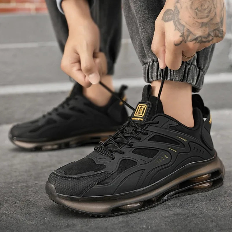 Men Breathable Mesh Air-cushion Running Sneakers Trendy Shock Absorb Training Shoes Men's Basketball Shoes Zapatillas De Deporte