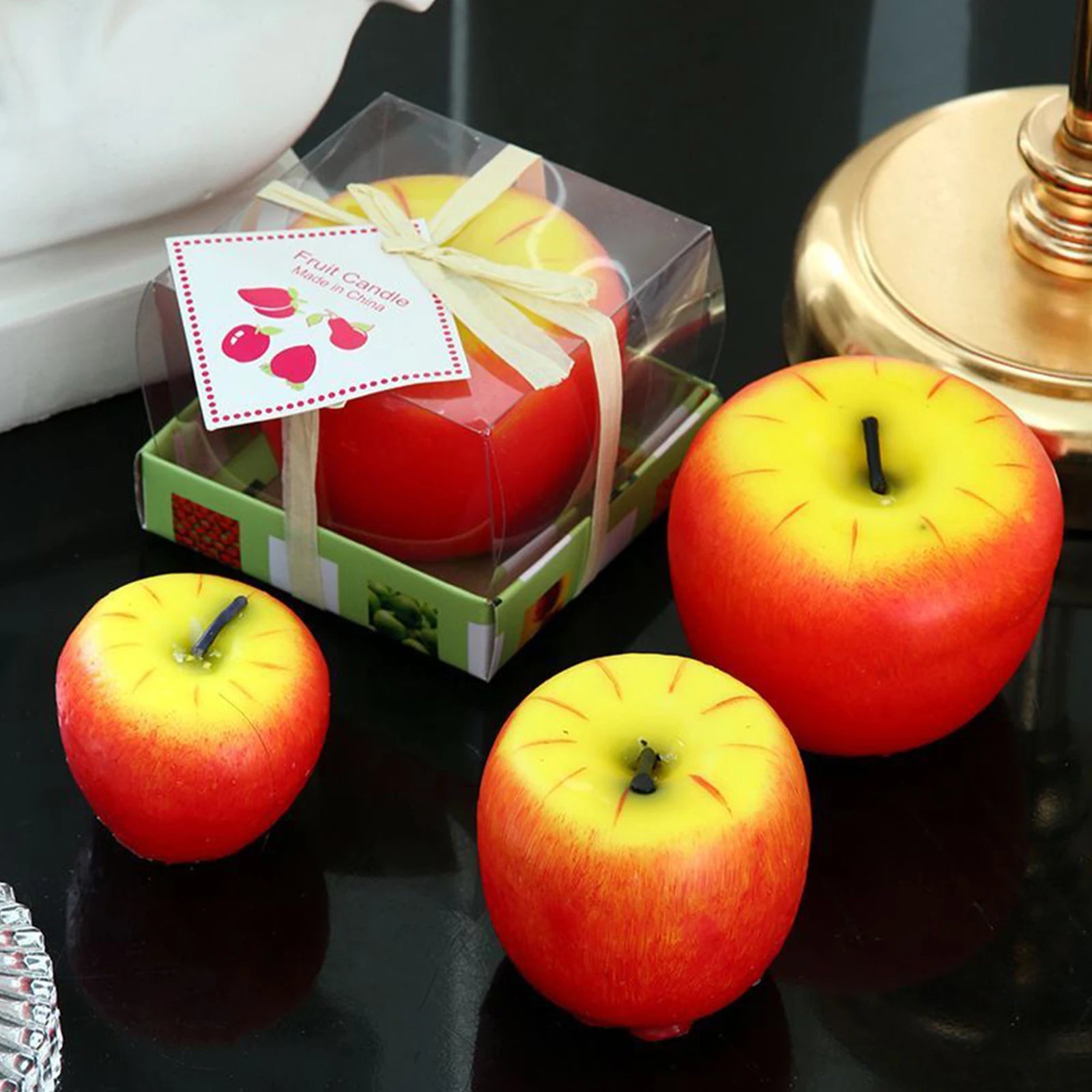 Apple Candle Christmas Artificial Creative 3D Apple Shaped Candle Gifts for Wax Gifts for Christmas Party Home Table Decor
