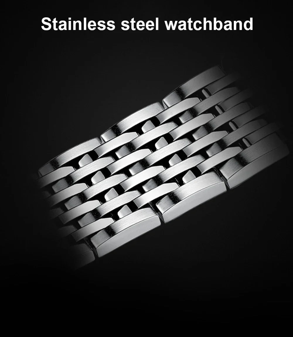 Mens Fashion Mechanical Watches Business Automatic Wristwatch Stainless Steel Luminous Designer Clock Reojes De Hombre...