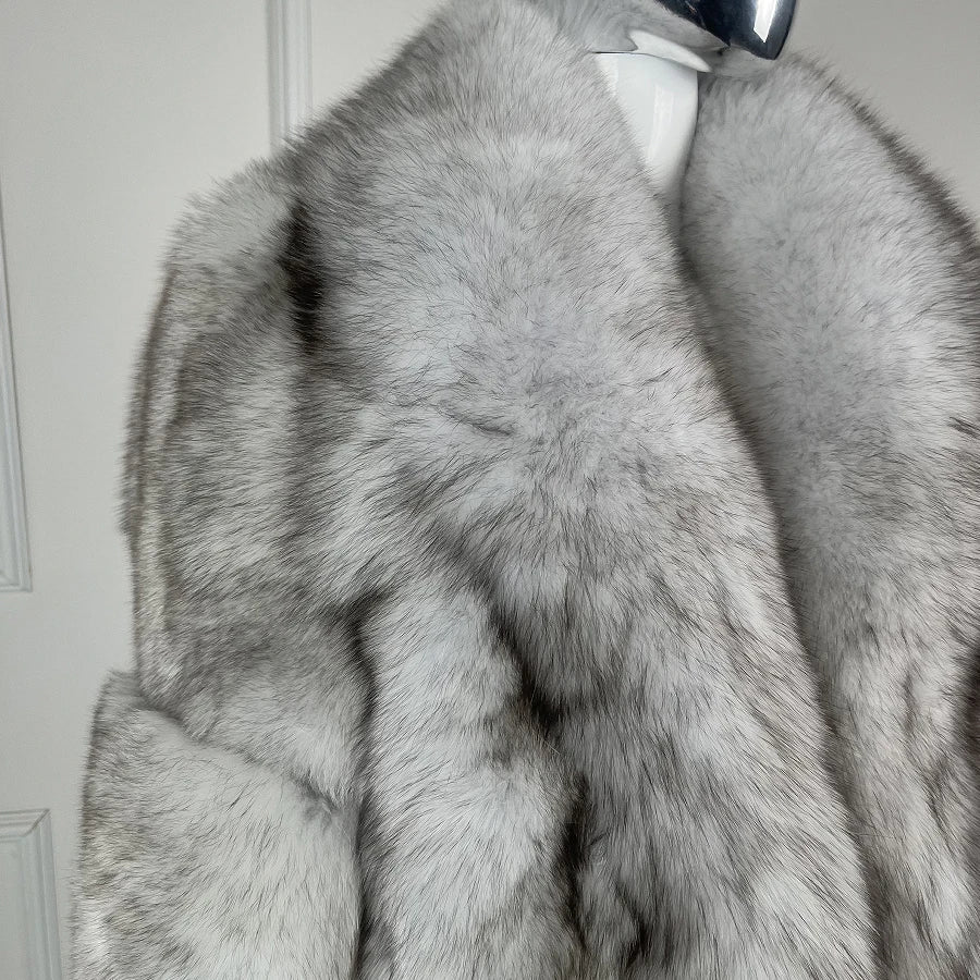 Natural Fox Fur Jacket For Woman Real Fur Coat With Turndown Collar Cropped Fox Fur Jacket High Quality Genuine Leather Jackets