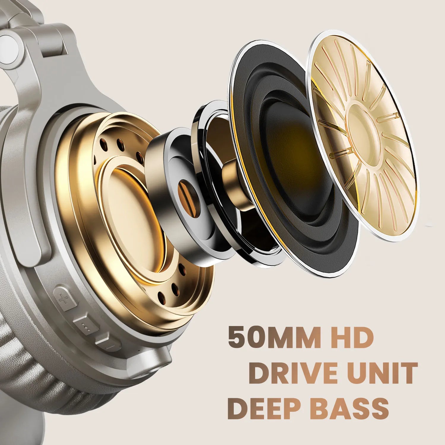 Oneodio Bluetooth 5.2 Wireless Headphones With Microphone 110H PlayTime Foldable Deep Bass Stereo Pro-C Earphones For PC Phone