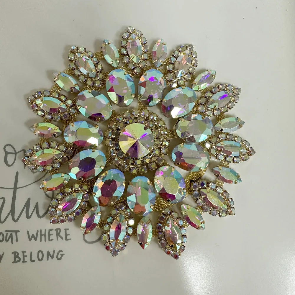 1PCS rhinestone round crystal jewelry wedding appliques for dresses | Kimlud Budget Friendly Dress