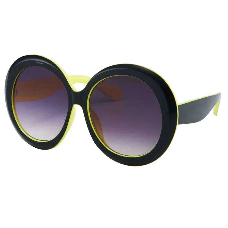 Retro Big Round Frame Sunglasses Lady Oversized Fashionable Street View Sunglasses Beach Resort Sunglasses