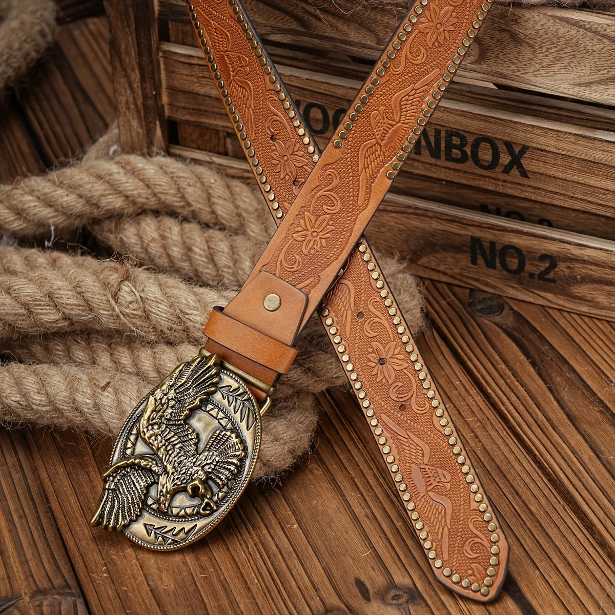 Men - Women - Western Denim - pu leather - Belt - Vintage jeans with needle buckle brown belt | Kimlud Mid Range Pants