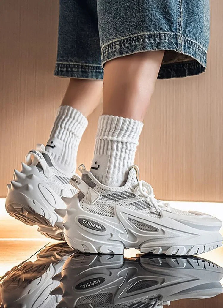 Original Brand Shoes for Man Luxury Knit Breathable Mecha Design Men Sneakers Increased Height Dad Shoes Fashion Socks Shoes