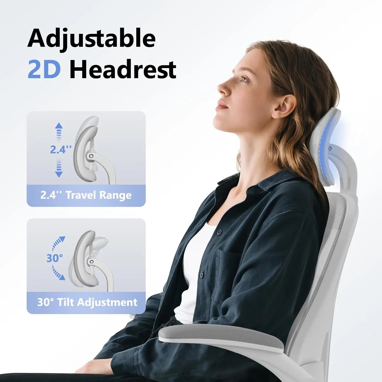 High Back Ergonomic Office Chair M903, Mesh Computer Desk Chair with Wheels, Adjustable Lumbar Support, Customized - Kimlud