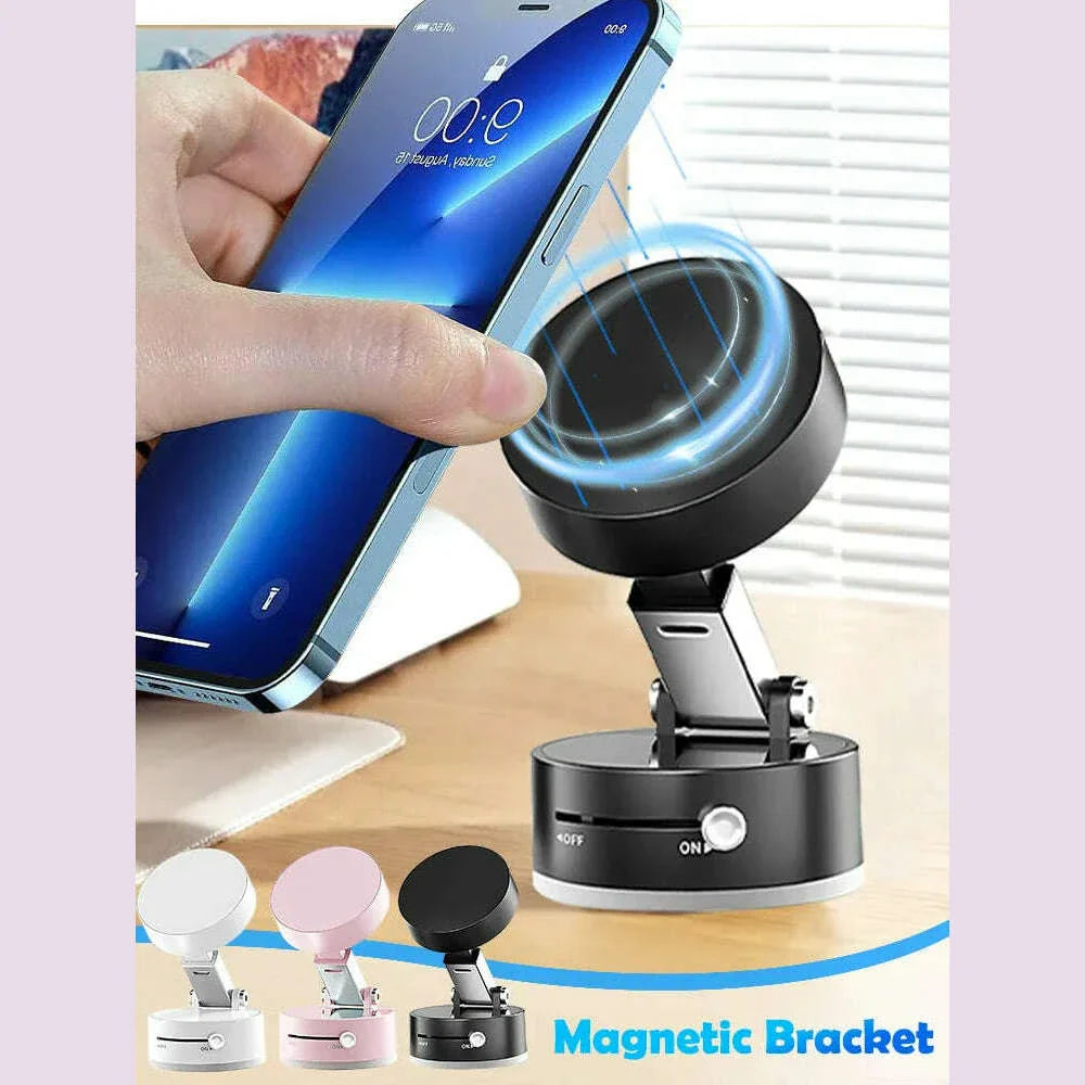Mini Vacuum Magnetic Suction Cup Holder Car Glass Vacuum Double Sided Magnetic Holder For Iphone Android Smartphone