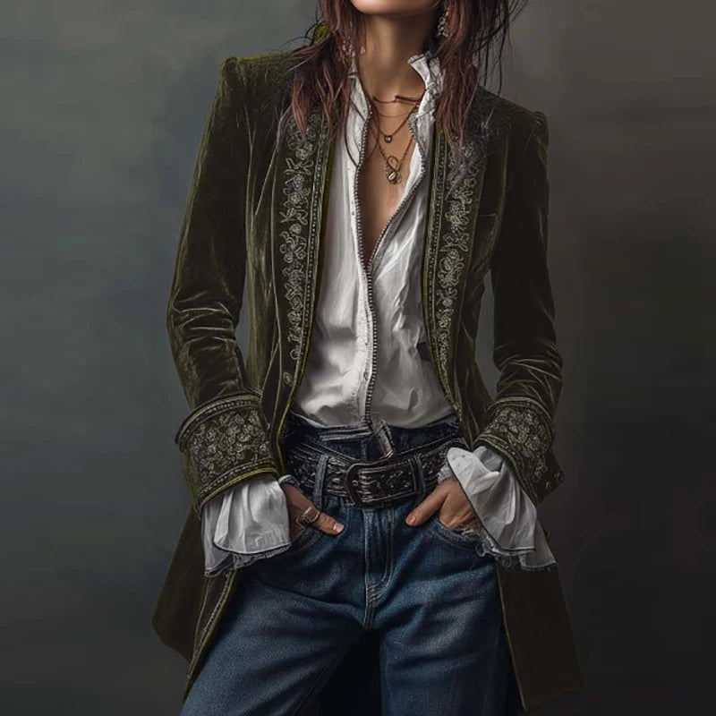 New V Neck Patchwork Elegant Chic Jackets, Women Spring Autumn Long Sleeve Fashion Coat, Casual Simple Ladies Cardigan Outerwear