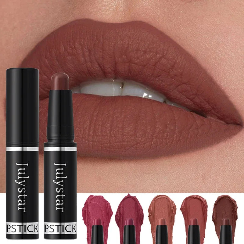 10 Color Nude Brown Matte Lipstick Pen Waterproof Lasting Non-Stick Cup Velvet Fruit Lipstick Lip Tint Pencil Makeup Lip...