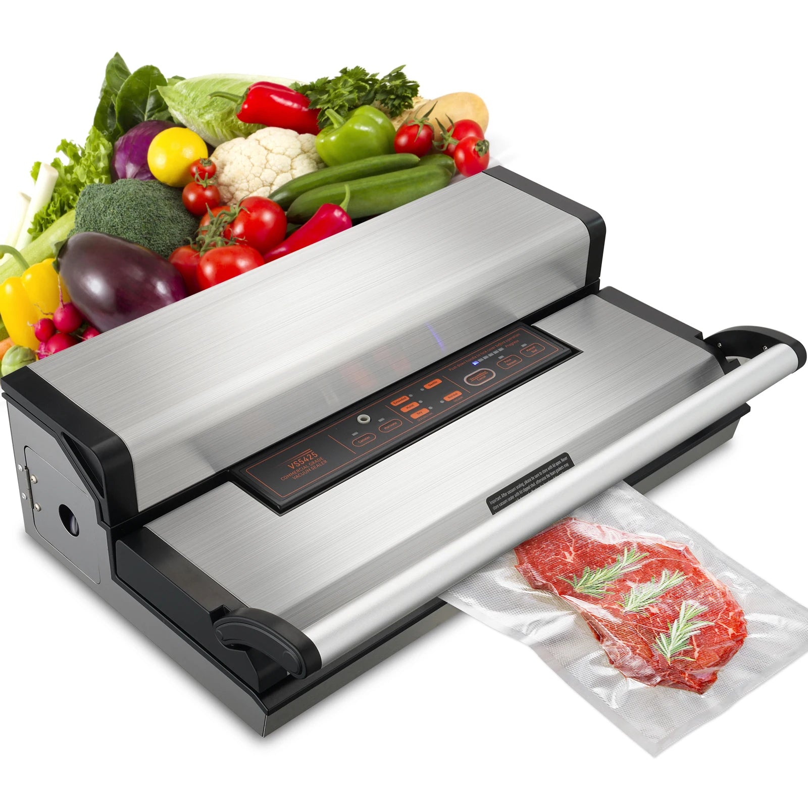 SucceBuy Commercial Vacuum Sealer Machine Multifunction Automatic Food Packaging with Bag Roll Storage Cutter for Home Kitchen - Kimlud