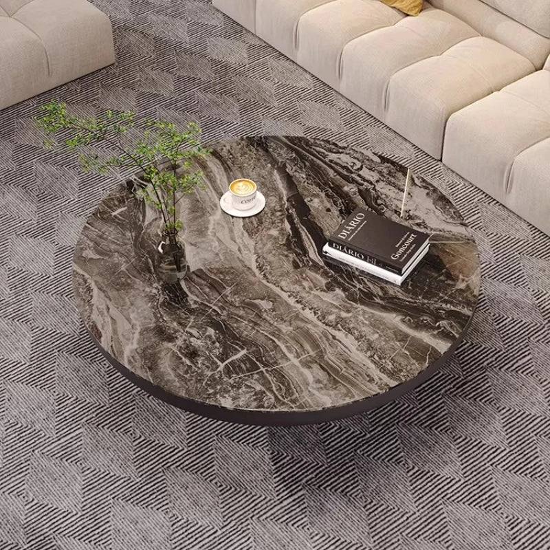 Italian Luxury Coffee Table Round Minimalist Living Room Aesthetic Coffee Table Service Simple Mesa Auxiliar Home Furniture