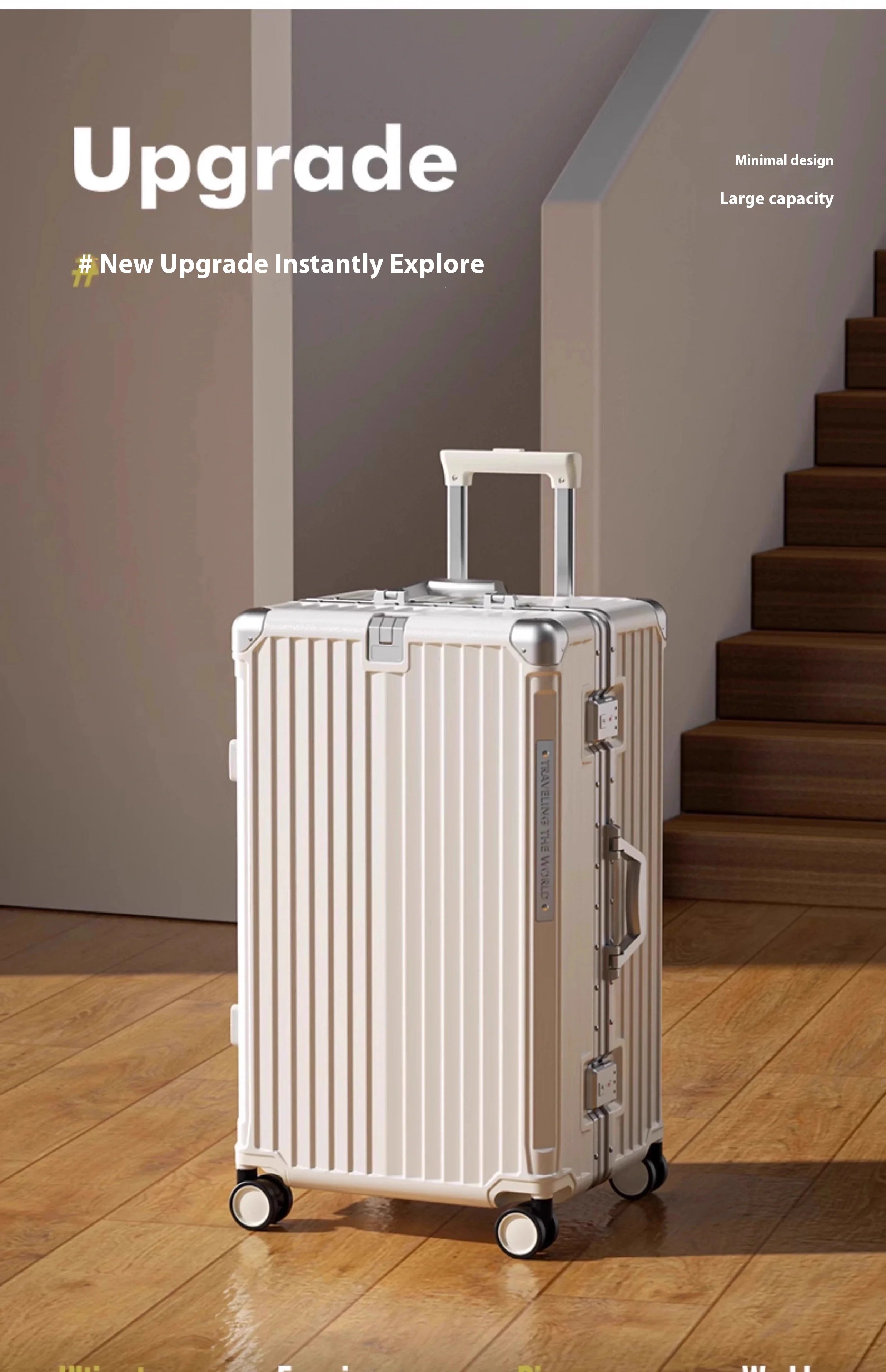 Multifunctional Suitcase Large Capacity 30inch Thickened Sturdy Aluminum Frame Travel Suitcase Trolley Case Extra Large...