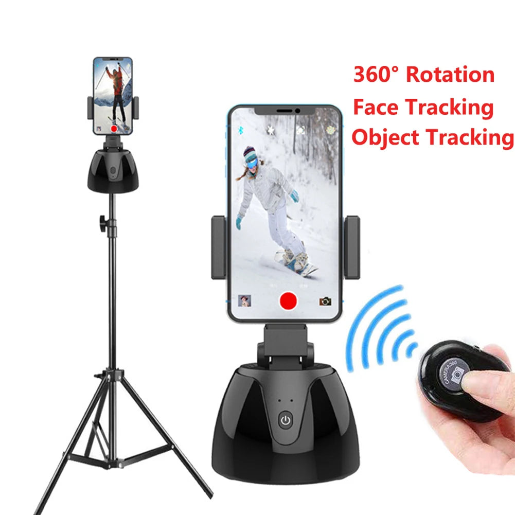 Auto Smart Shooting Selfie Stick 360 Degree Rotation Phone Holder Face Tracking Camera Tripod Head Live Vlog Video Recording