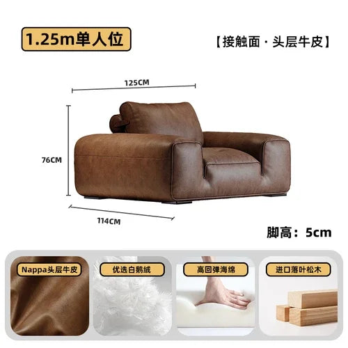Leather Living Room Sofa Luxury Sectional Modern Design Sofa Apartment Interior Salon Canape De Luxe Moderne Room Decor - Kimlud