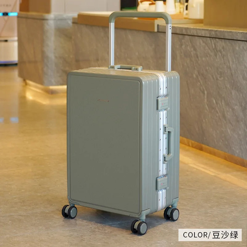 Travel Suitcase Aluminium Frame Wide Trolley Luggage Female Large Capacity Mute Universal Wheel Password Box Carry on...