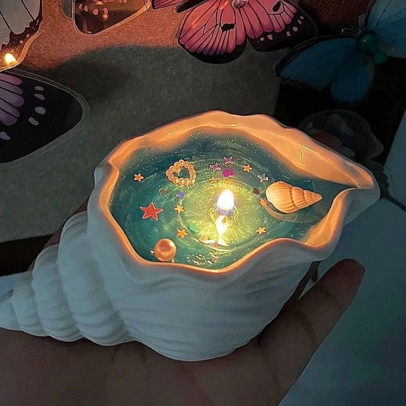 Sea Shell Aromatherapy Candle Creative Starfish Shell Scented Candle Sea Shell Candle Handmade Sea Shell Whirlpool Candles