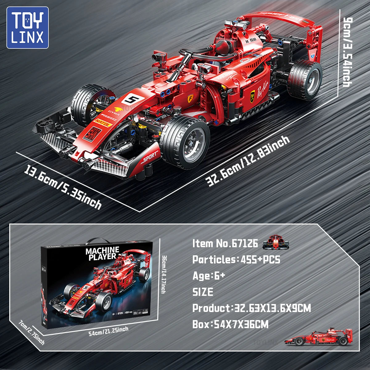 455PCS F1 RC Race Cars Sets MOC Remote Building Blocks Control Car DIY Kits Building Toys for Kids Christmas Halloween Gifts