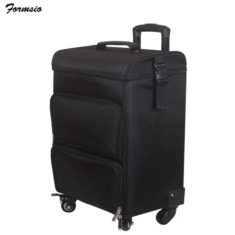Women Nail Cosmetic Bag Beauty Suitcase Trolley Large Makeup Box Professional