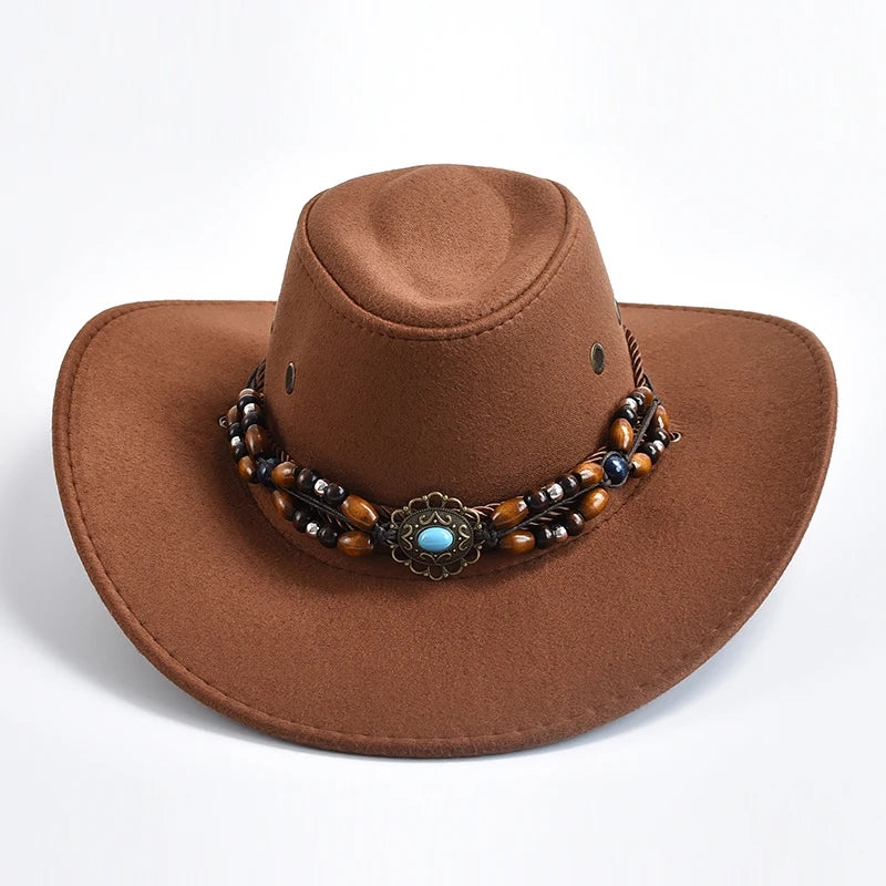Vintage Big-edge Western Cowboy Hats for Men Women Artificial Suede Gentleman Cowgirl Jazz Hat Sombrero Hombre Cap |...