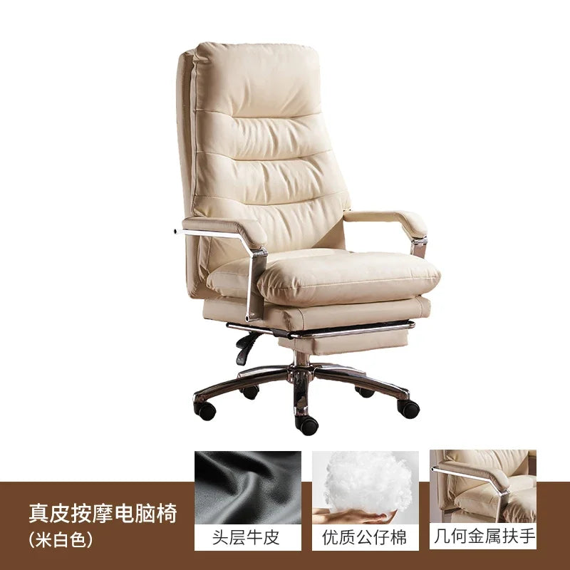 Modern Ergonomic Chair Comfy Nordic Designer Executive Footrest Backrest Wheels Chair Lazy Ergonomic Cadeira Gamer Furniture - Kimlud