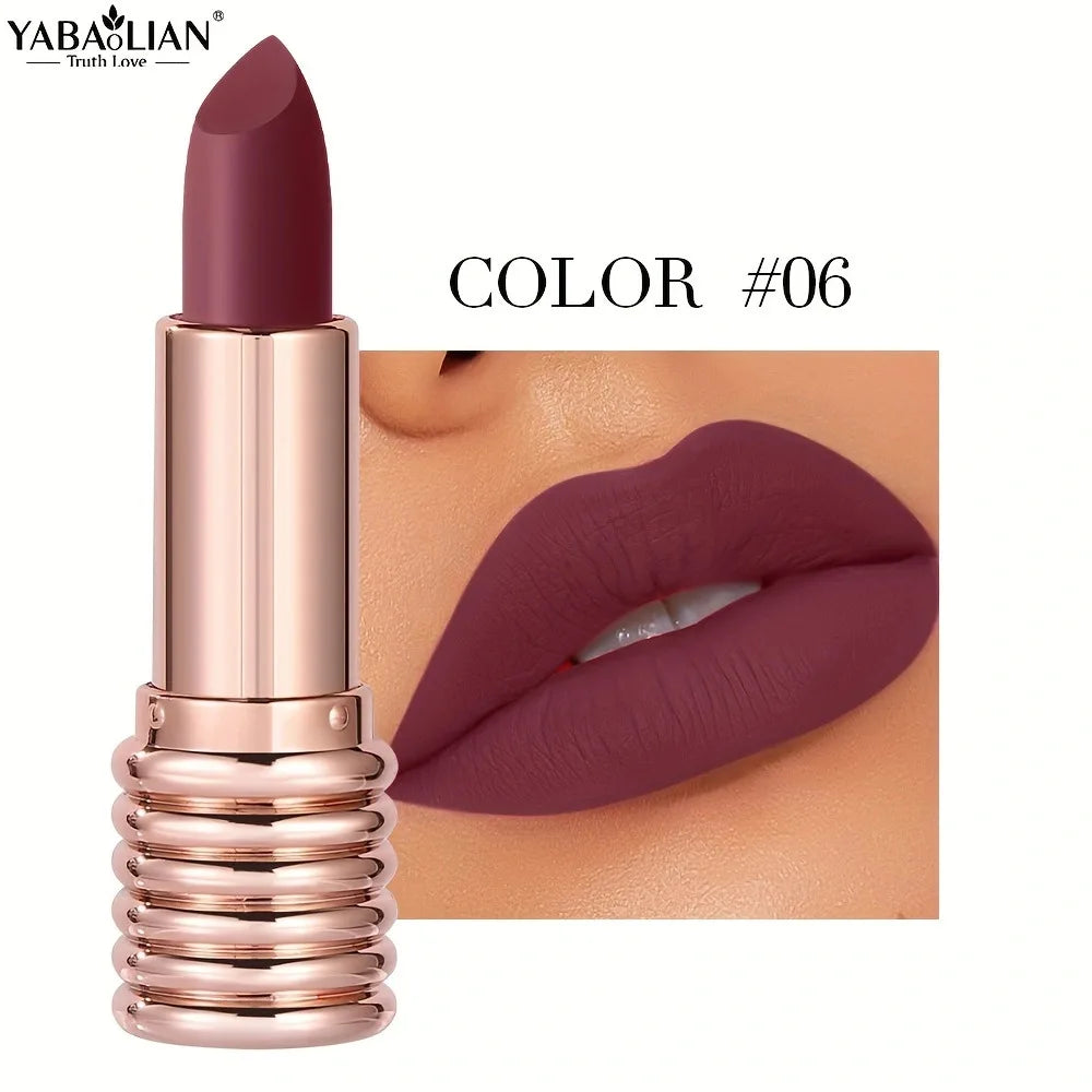 1pc Matte Lipsticks Waterproof Velvet Nude Lipstick Sexy Red Lip Stick Pigment Makeup Pink Lip Gloss Long Lasting Makeup